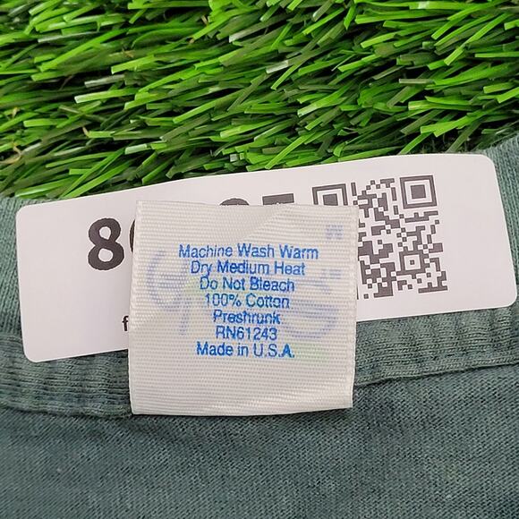 Vintage 90s Native-American Indian Wolf Shirt Medium 19x26 Green - Picture 6 of 13